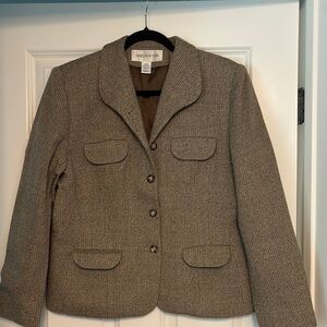 Veste Blazer Jones New York Country Essentials - Taille 2 Jaune - Soie Doublée